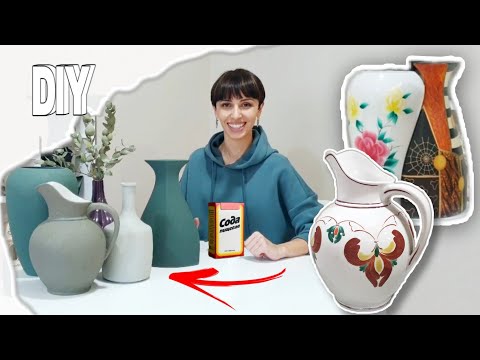 როგორ მივიღოთ კერამიკის ეფექტი ძველ ლარნაკზე🏺DIY -  Faux Ceramic Vases